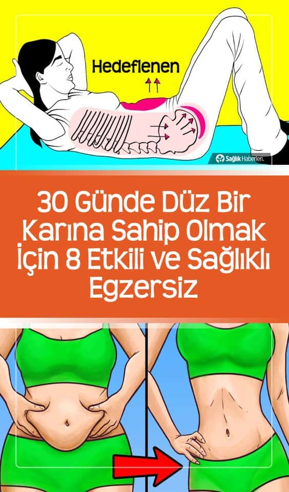 1 Ayda düz bir karın için 8 etkili egzersiz