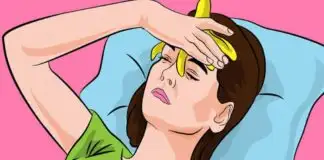 Baş ağrısını veya migreni hafifletmek için alnınıza muz kabuğu koyun!